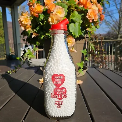 Vintage Quart Milk Bottle Everyone Loves Health Isaly's Protected Milk - PA OH • $11