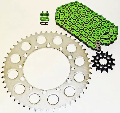 08-14 Kawasaki KLX450R & KX450F Green Non O-Ring Chain And Sprocket 13/49 114L • $68.60