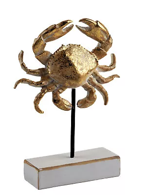 Large Gold Crab 22cm Sculpture Ornament - Nautical Home Decor • £13.99