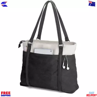 Women Laptop Tote Bag For Work Lightweight Splice Canvas 15.6 Inch Handbag Purse • $55.45