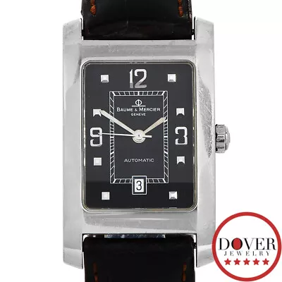 Baume & Mercier Hampton Steel MV045120 Black Dial 24mm Ladies Automatic Watch NR • $157.50