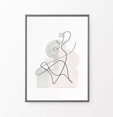 $57.47 • Buy Watercolor Artwork Abstract Blush Pink Geometric Nordic Minimalist Art Print 