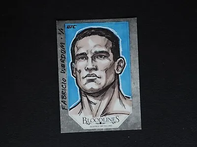 2014 Topps UFC Bloodlines Fabrico Werdum Brian Kong Sketch #1/1 NMMT READ! • $155.39