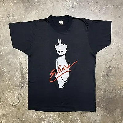 Vintage 1983 Elvira Mistress Of The Night T Shirt Fan Club Promo Shirt Rare Sz L • $300