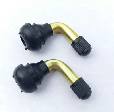 2 Pcs 90 Degree Tire Valve Stem Angle Harley Davidson Honda Dirt Bike Kawasaki • $9.25