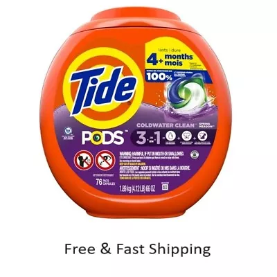 Tide Pods Laundry Detergent Soap Packs Spring Meadow 76 Ct Fresh Stock • $19.55