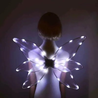 Kids Fairy Wings Gift Props Light Up Glowing Wings Decor Butterfly Wings Party • $12.87