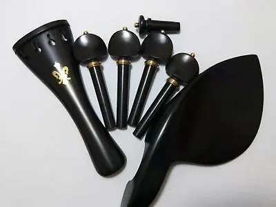 1 Set Ebony Violin Fitting With Chin Rest Tailpiece Pegs Endpin 4/4 Varied Model • $23.99