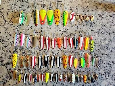 Huge Lot Of Fishing Spoons Daredevil Little Cleo Luhr Jensen Trolling Pike • $32