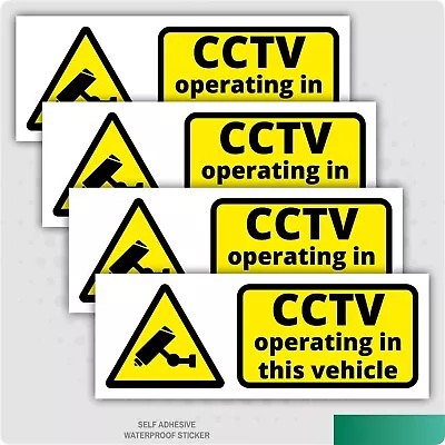 £1.93 • Buy 4 X CCTV In Operation In This Vehicle S/A Car, Van, Taxi, Bus Vinyl Stickers