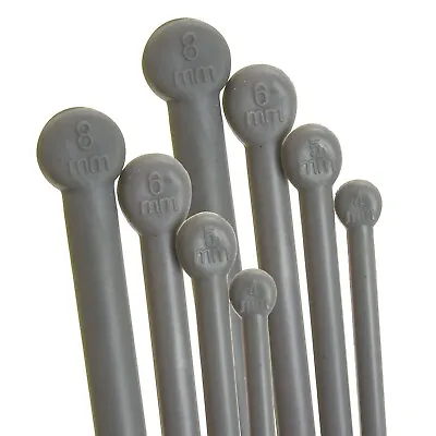 8x Knitting Needle Set 4 Pair - 4mm 5mm 6mm & 8mm - Very Comfortable Plastic • £3.95