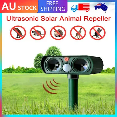 Ultrasonic Solar Cat Dog Repellent Fox Pest Scarer Deterrent Repeller Garden AUS • $18.99