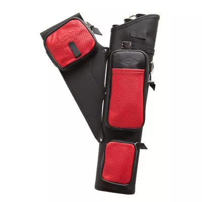 Neet NT-2300 Leather Target Quiver Black With Red Pockets RH • $156.49
