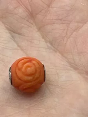 THOMAS SABO Karma Red Orange Carved Rose Flower Bead Unisex • $25