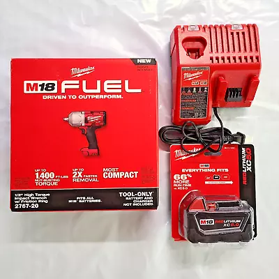 Milwaukee M18 FUEL 2767-20 1/2  Impact Wrench + 48-11-1850 Battery + Charger 18V • $349