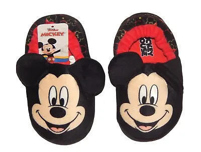 MICKEY MOUSE DISNEY Plush Slippers W/ Ears Toddler's Sizes 5-6 7-8 Or 9-10  NWT • $16.14