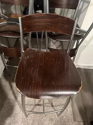 Italian Vintage ALTEK Barstools Chrome And Walnut • $200