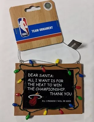 Miami Heat NBA Resin Chalkboard Sign Christmas Tree Ornament Decoration • $8.09