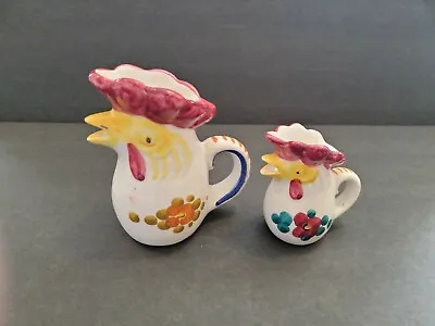 Vintage Pottery VIETRI Rooster Creamer/Pitcher 3  And 4.5  Tall  Made In Italy • $25.95