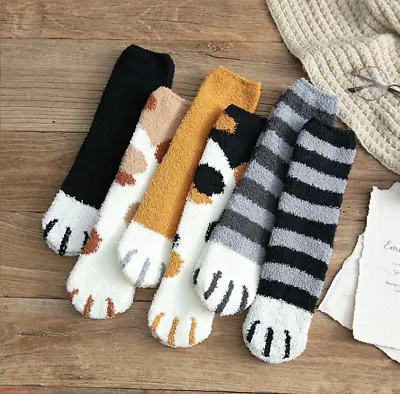 £3.69 • Buy Winter Warm Soft Fluffy Bed Sock Lounge Slipper Cat Claws Floor UK Stock