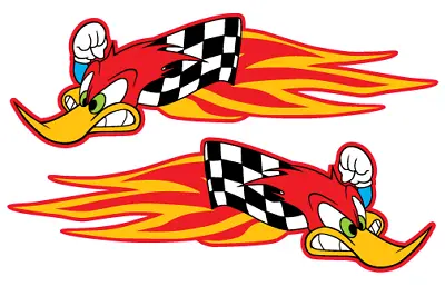 Honda Racing Woody Woodpecker Bike Vintage Motocross Vinyl Sticker Decal • $14.69