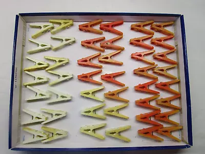 Vintage Plastic Clothespins Lot Of 44 Yellow White Orange • $6.50