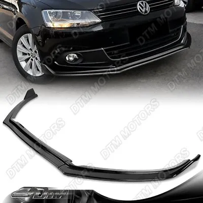 $92.99 • Buy For 11-14 Volkswagen Jetta MK6 Painted Black Front Bumper Lip Splitter Spoiler