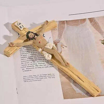 8.7  INRI Wall Cross Crucifix Hand-painted Hand-carved Holy Catholic Gifts • £13.80