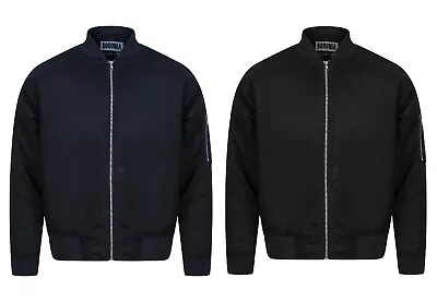 £9.95 • Buy Mens Jacket Coat MA1 Bomber Flight Security Doorman Big Size Navy Black NEW 