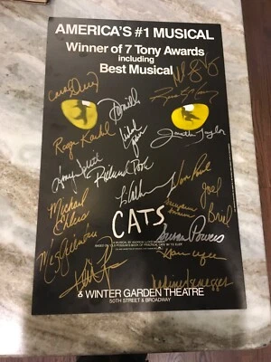 $69.99 • Buy CATS Broadway Winter Garden Musical Poster Window Lobby Card Signed 1998-99