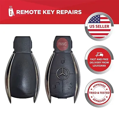 Mercedes-Benz C CLASS Key Fob Case Shell Replacement | 4-Button Chrome Remote • $16.44