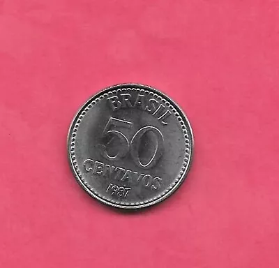 BRAZIL Brazilian KM604 1987 50 CENTAVOS UNC MINT-BU OLD VINTAGE COIN • $1.20