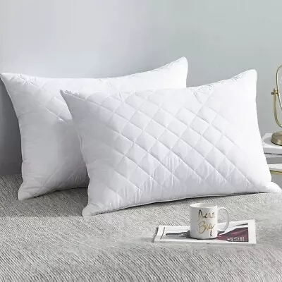 Foam Pillow Pack Of 2 Quilted Pillow Nonallergenic Soft Bed Pillow • £12