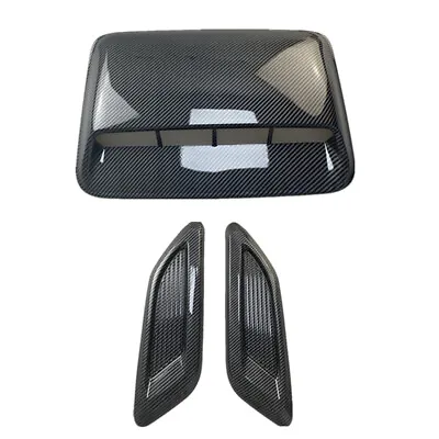 3Pcs Car Decor Air Flow Intake Hood Scoop Vent Bonnet Cover Carbon Fiber Look • $48.50