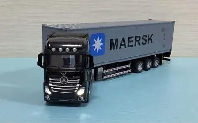 Mercedes Benz MAERSK Container Trailer Truck Black 1/50 Scale Figure Toy New • $119