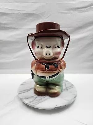 Vintage Pig Sheriff RRP Roseville Pottery VG Cond Cookie Jar Whimsical • $98