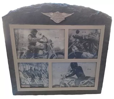 Harley Davidson Hallmark Photo Frame Slate Stone Free Stand Or Wall Mount 12x10 • $24.99