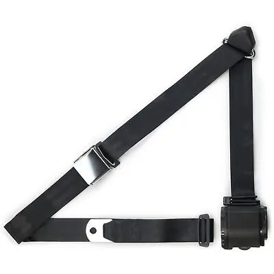 Black Aviation Shoulder Safety Belt - Front Seat RetroBelt Seatbelt Classic • $81.99