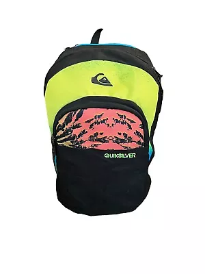 Quicksilver Everyday Dart Backpack Black With Neon Colors • £17.06