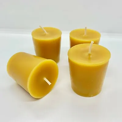 Natural Beeswax Votive Candles 2” X 1.5” (4-pack) | Handcrafted Beeswax Votives • $16.99