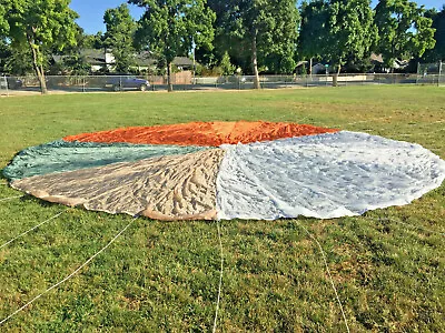 New 28 Ft. Military 4 Color C-9 Parachute Canopy W/ Lines Cut At Connector Links • $295