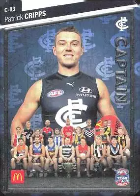 2024 Afl Teamcoach Mcdonalds Patrick Cripps Captain Card Silver   Carlton • $5