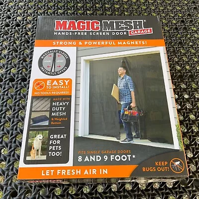 Magic Mesh Hands Free Magnetic Garage Door Screen Single Door Curtain 8 & 9 Foot • $25.97