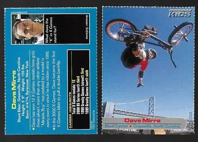 RARE 2000 SI For Kids DAVE MIRRA '1st' Rookie CardBMX Cyclist/X Games Legend #7 • $6.95