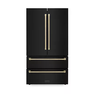 Zline 36  French Door Black Stainless Steel Refrigerator Bronze Rfmz-36-bs-cb • $4599