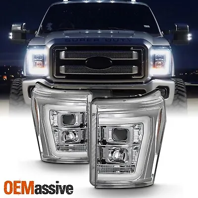 For Chrome 11-16 Ford F-250 F-350 F450 Super Duty Light Bar Projector Headlights • $308.99