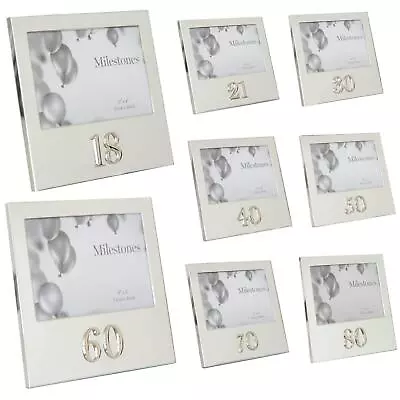 Birthday Mirror Photo Frame With 3D Number 6' X 4' - Choose Age • £12.90