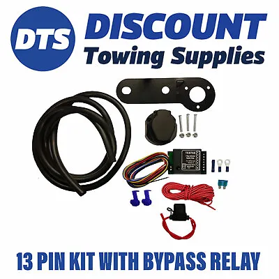 Universal 13 Pin Electric Towbar Wiring Kit Inc Bypass Relay • £49.95