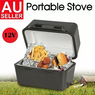 12V Portable Car Stove Oven Food Warmer Caravan Camping Outdoor Pie Heater Box • $71.99