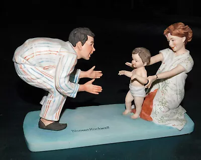 Vintage 1979 Norman Rockwell Museum   BABY'S FIRST STEP   Porcelain Figurine EXC • $21